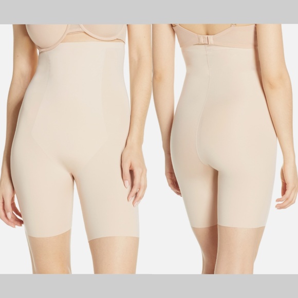 NEW Spanx [ XL ] Thinstincts High‎ Waist Mid-Thigh Shorts in Soft Nude
